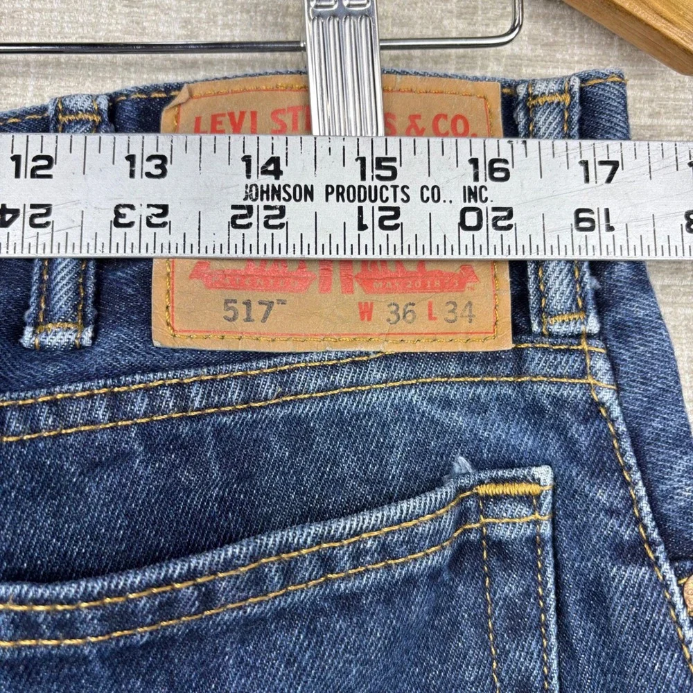 Vintage Levis 517 Mens 36x33 Bootcut Jeans  Light Distressed Festival  Denim